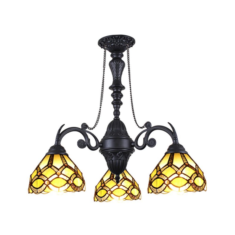 Chloe Lighting Georgia Tiffany-Style Victorian Stained Glass Mini Chandelier 21" Width