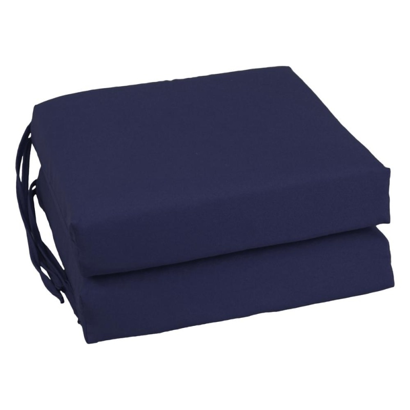 Blazing Needles Indoor 16" X 16" Twill Chair Cushion, Navy