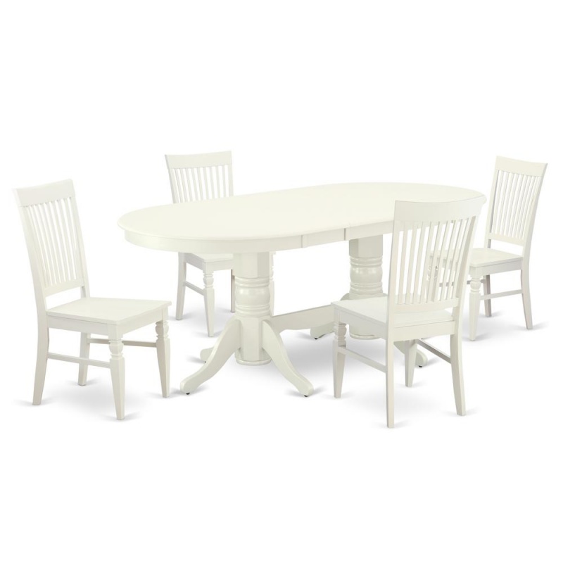 Dining Room Set Linen White, Vawe5-Lwh-w