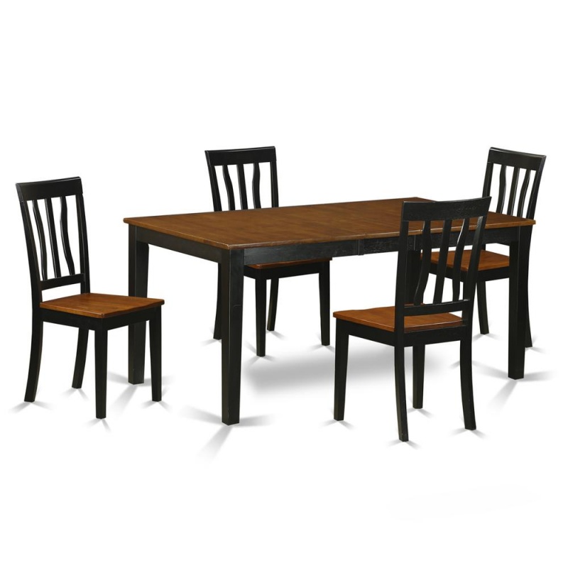 5 Pc Kitchen Table Set-Dining Table And 4 Wood Kitchen Chairs