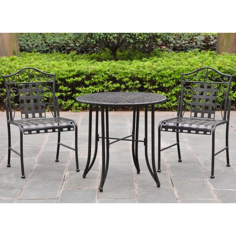 Set Of Three Mandalay Iron Bistro Set