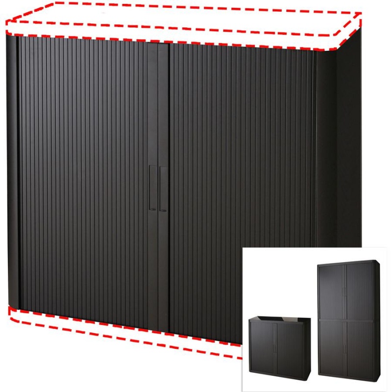 Door Kit With Cabinet Sides For Easyoffice 41" And 80" Black Storage Cabinet Top, Back Base And Shelves - 43.3" Width X 16.3" Depth X 41.2" Height - Polystyrene - Black
