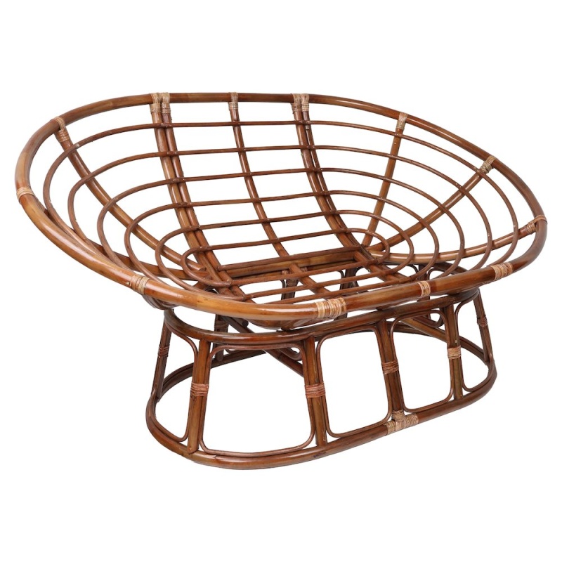 Rattan Double Papasan Chair With Twill Cushion