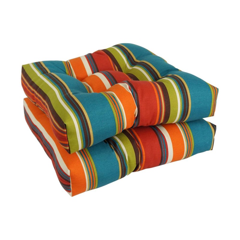 19-Inch Squared Patterned Spun Polyester Tufted Dining Chair Cushions (Set Of 2) 94005-2Ch-Reo-51