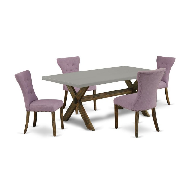 5-Pc Kitchen Dining Table Set with 4 Parson Chairs