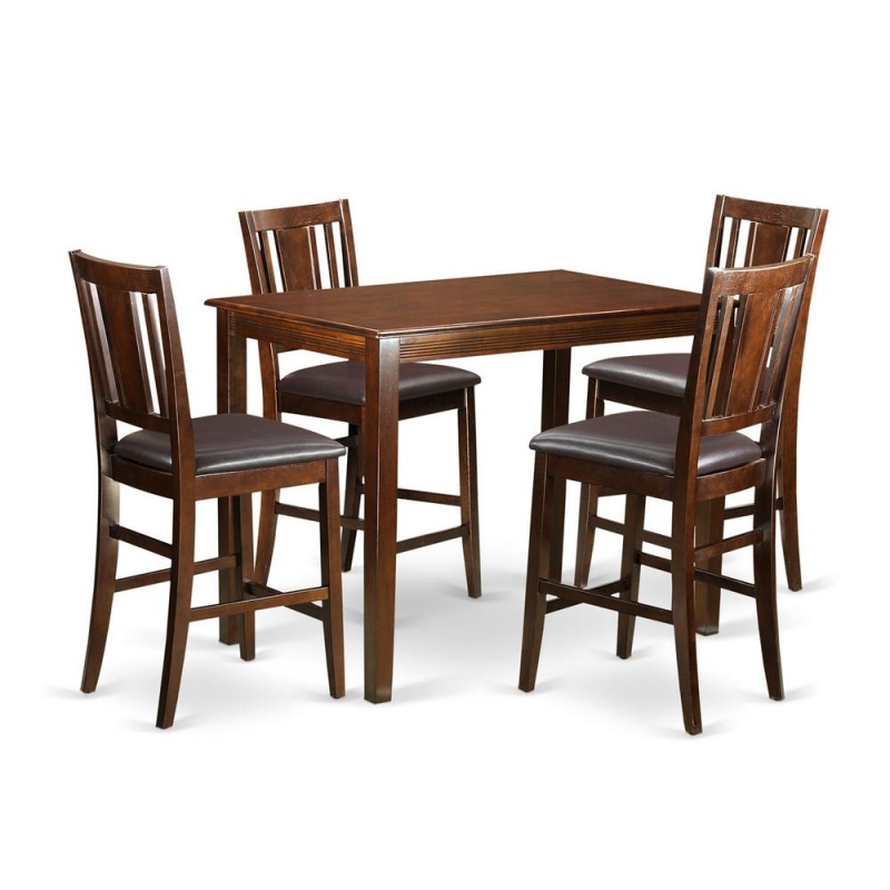 5 Pc Counter Height Dining Room Set-Pub Table And 4 Kitchen Bar Stool