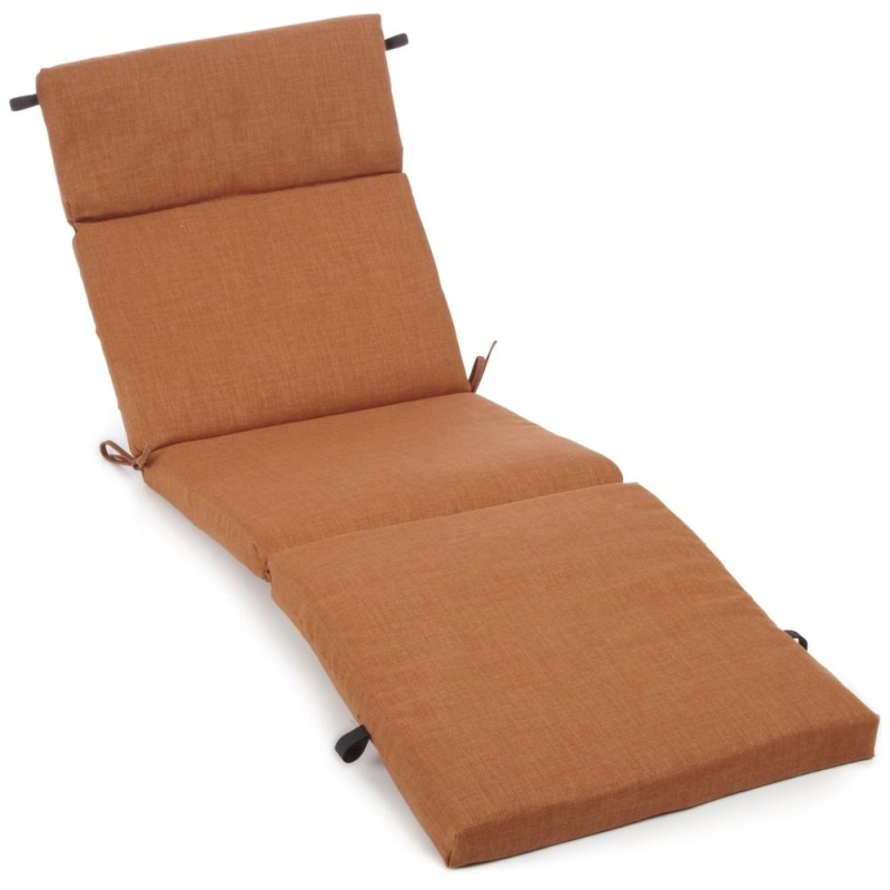 72-Inch By 24-Inch Solid Polyester Outdoor Chaise Lounge Cushion