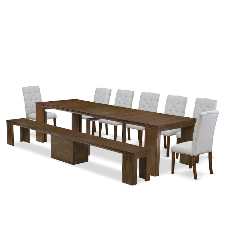 9-Piece Extendable Dining Set with Rectangular Kitchen Table