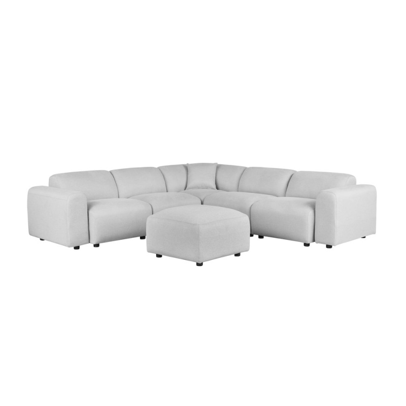 Whisper 6-Seater Conversation Set With Ottoman In Taupe