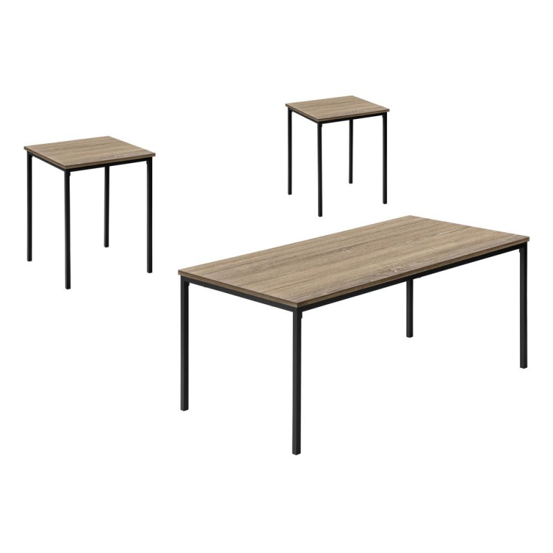 Monarch Table Set, 3Pcs Set, Coffee, End, Black