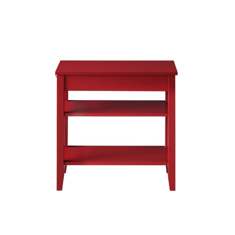 American Heritage 1 Drawer Chairside End Table With Shelves Cranberry Red