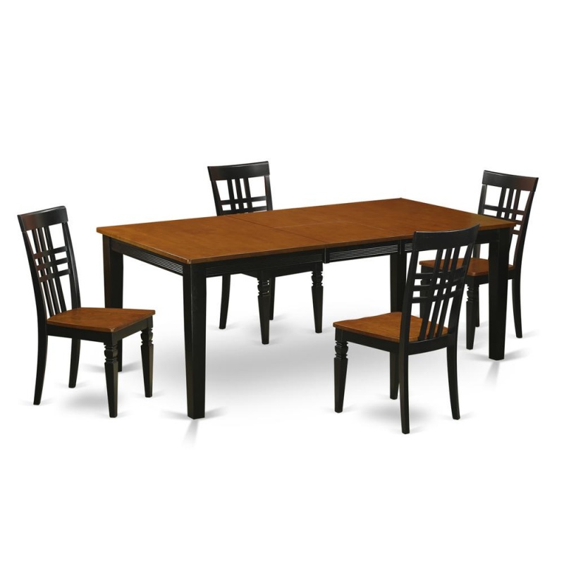 5 Pc Kitchen Table Set With 4 Dining Chairs