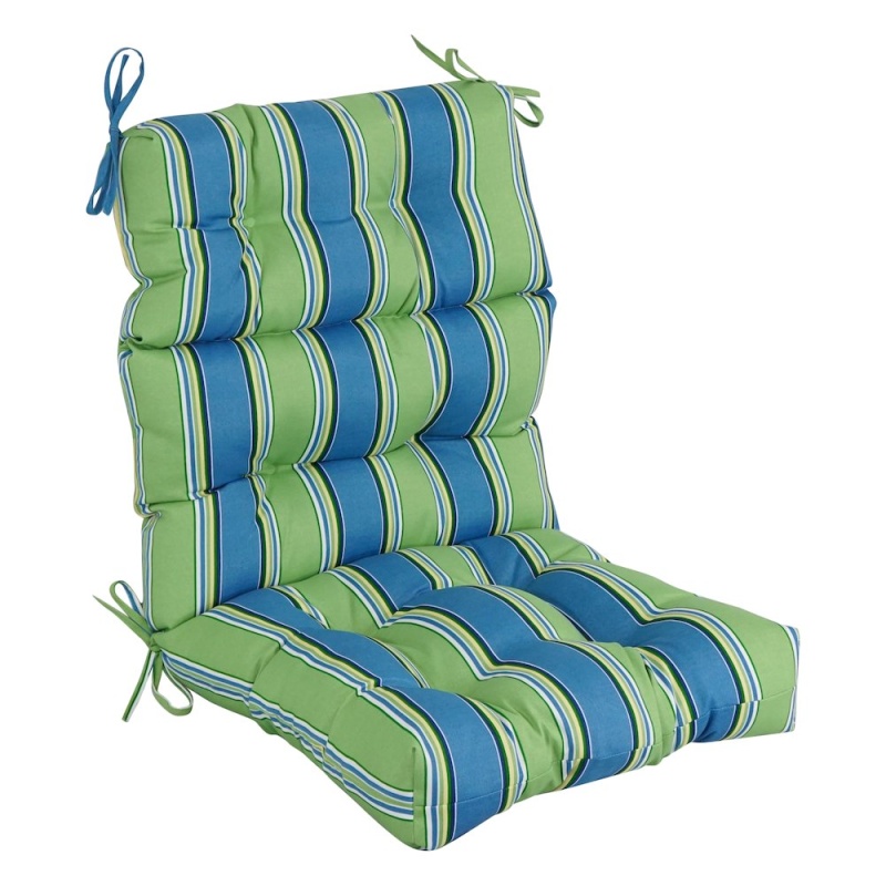 22-Inch By 45-Inch Spun Polyester Patterned Outdoor Tufted Chair Cushion