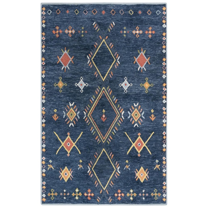 Hand Tufted Loop Pile Wool/ Polyester Internet Rug , 5' X 7'6"