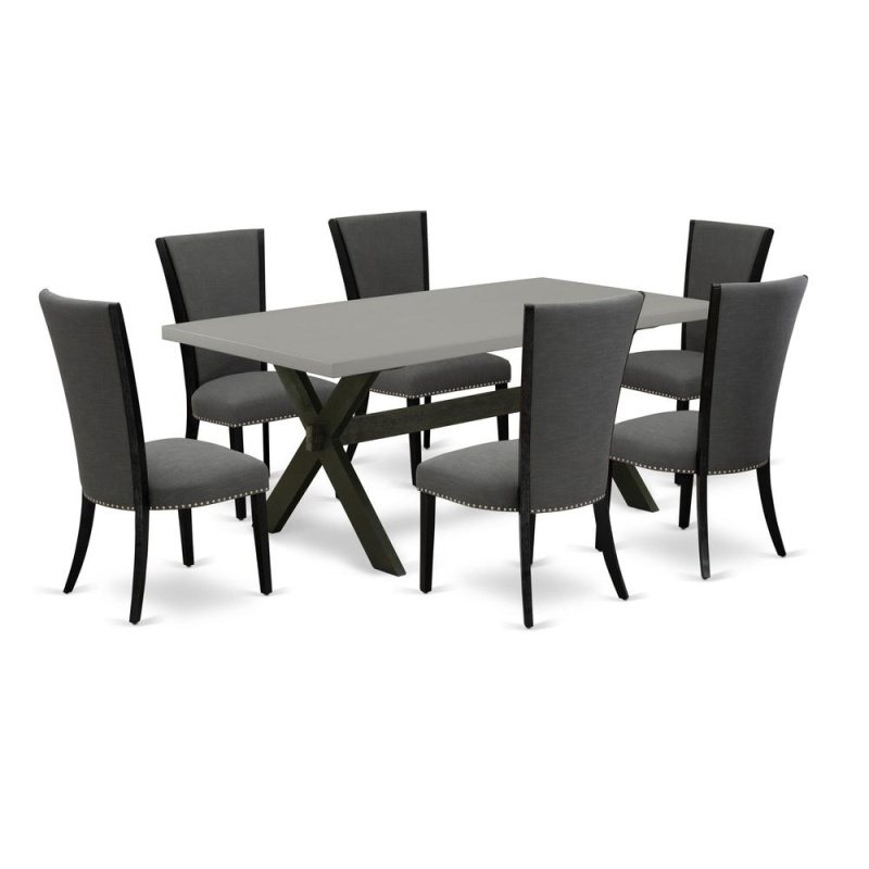 East West Furniture 7 Piece Dinner Table Set