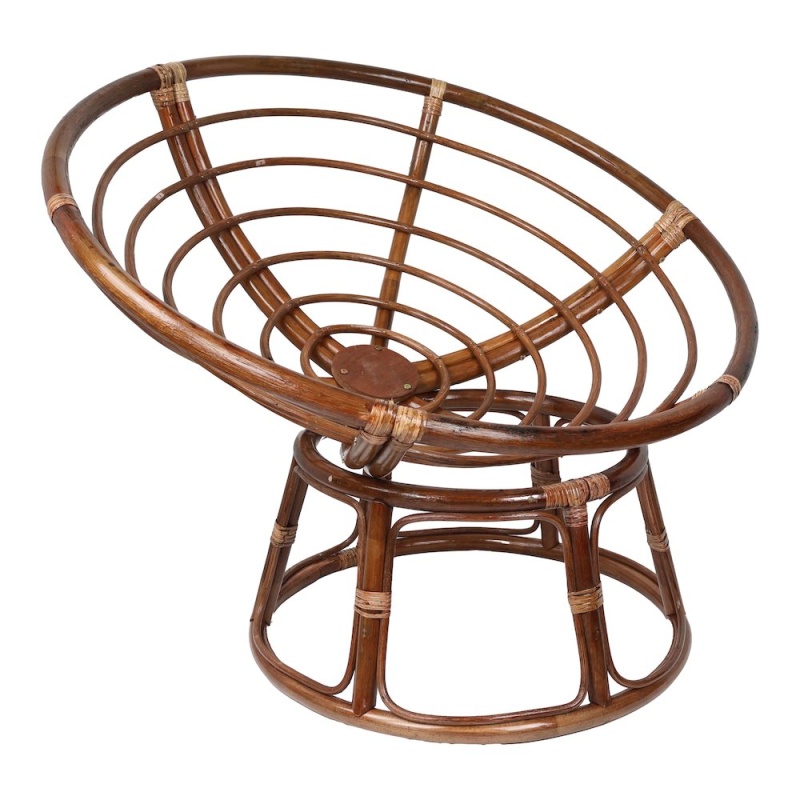 42-Inch Rattan Papasan Chair With Solid Twill Cushion