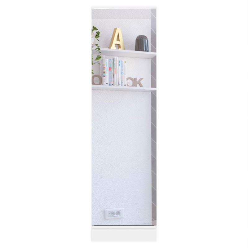 Depot E-Shop Charlotte Xl Shoe Rack, Five Internal Shelves, Mirror, One-Door Cabinet-White, For Bedroom