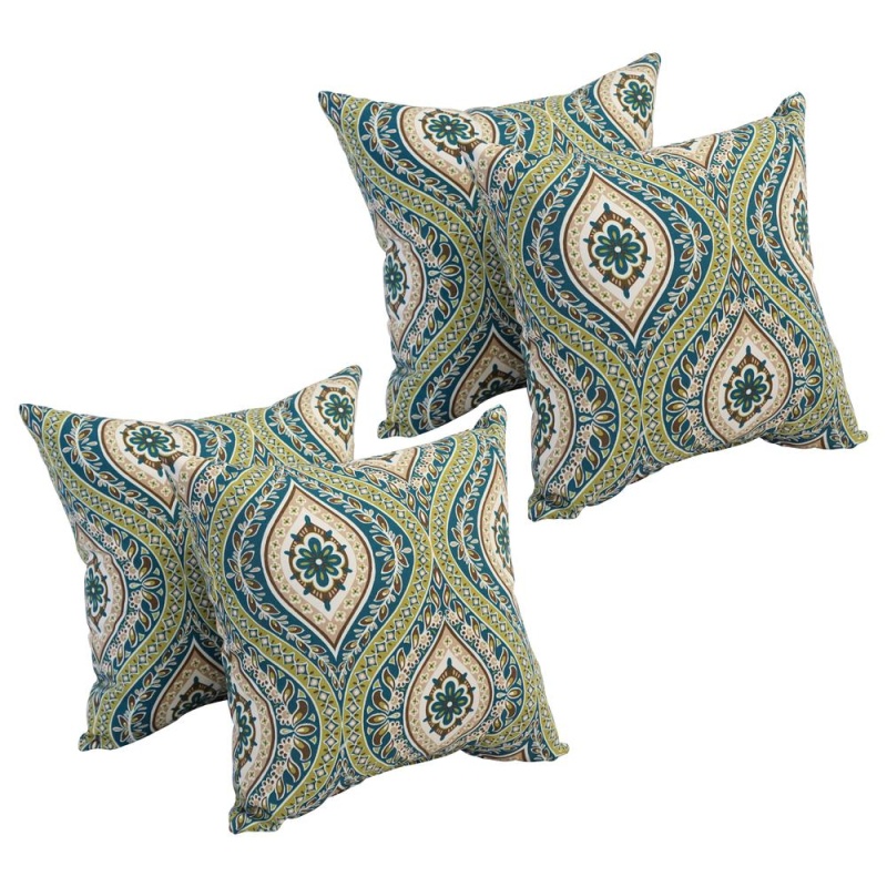 17-Inch Square Polyester Outdoor Throw Pillows (Set of 4)