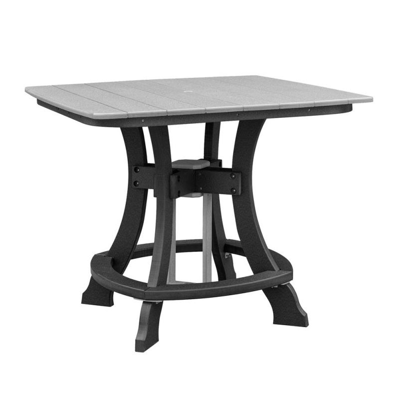 Os Home And Office Model 44S-C-Lgb Counter Height Square Table In Light Gray With Black Base