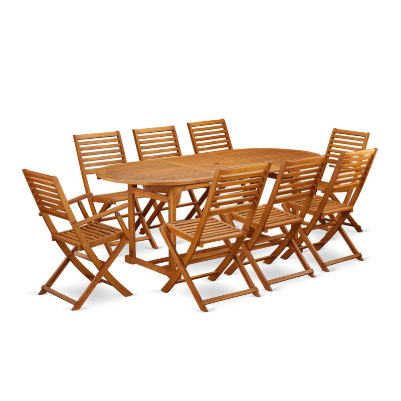 Wooden Patio Set Natural Oil, Bsbs92cana