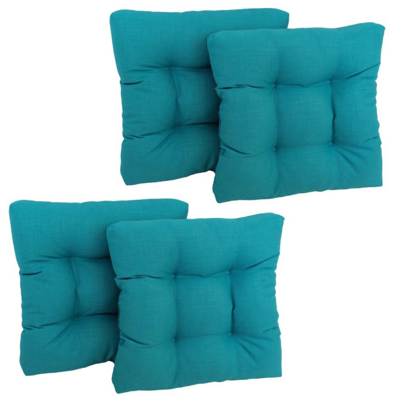 19-Inch Squared Spun Polyester Tufted Dining Chair Cushion (Set Of Four)