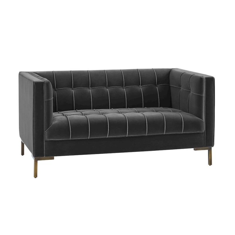 Isaac Gray Velvet Loveseat
