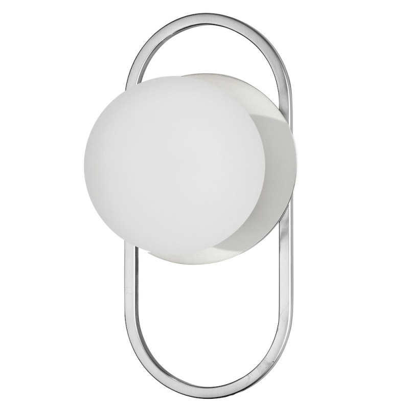 1 Light Polished Chrome Wall Sconce W/ Opal Glass