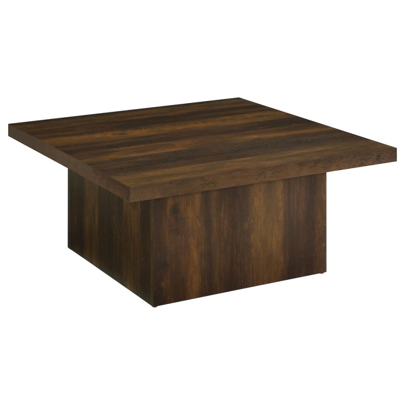 Devar Square Engineered Wood Cocktail Coffee Table in Dark Pine