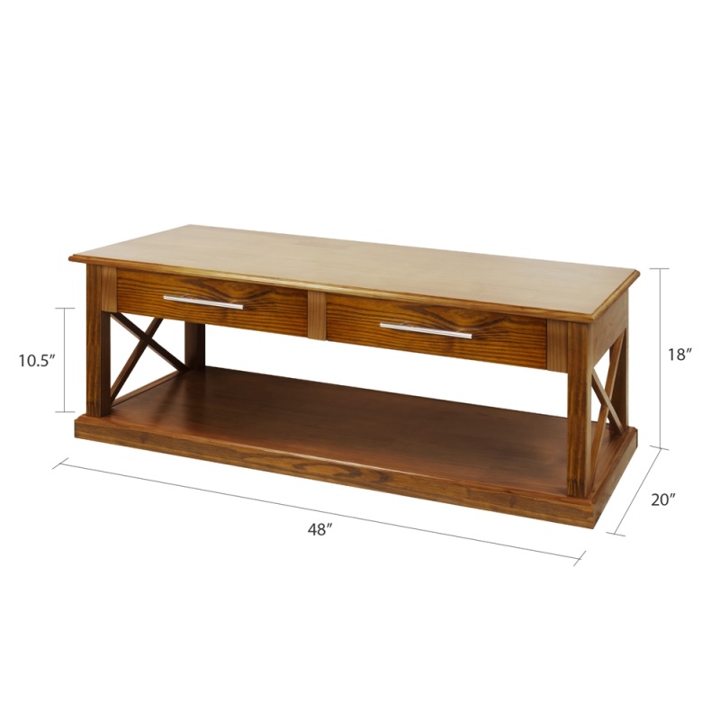 Bay View Coffee Table-Warm Brown
