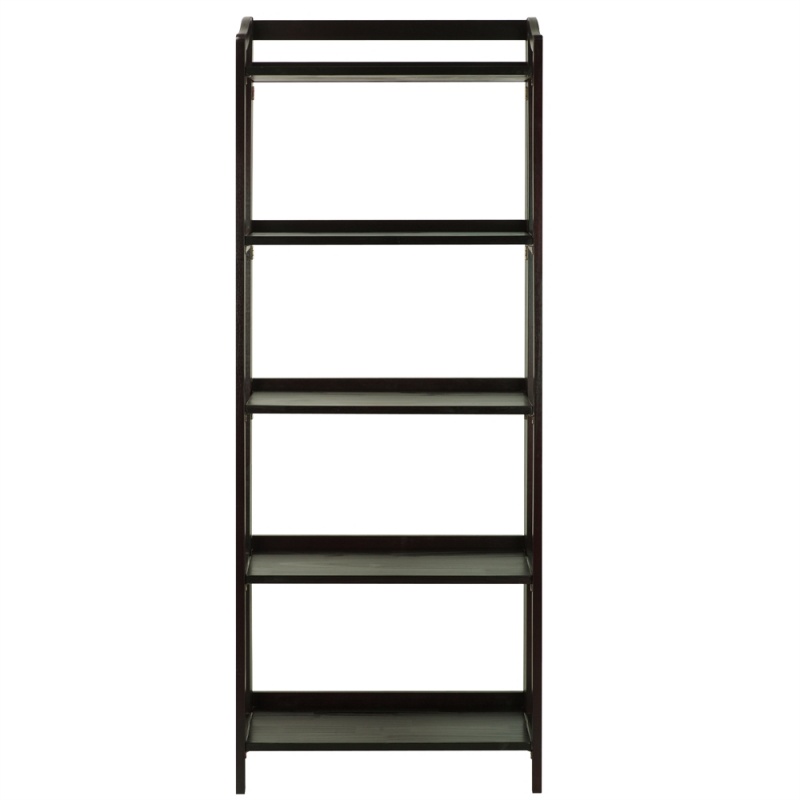 Stratford 5-Shelf Folding Bookcase-Espresso