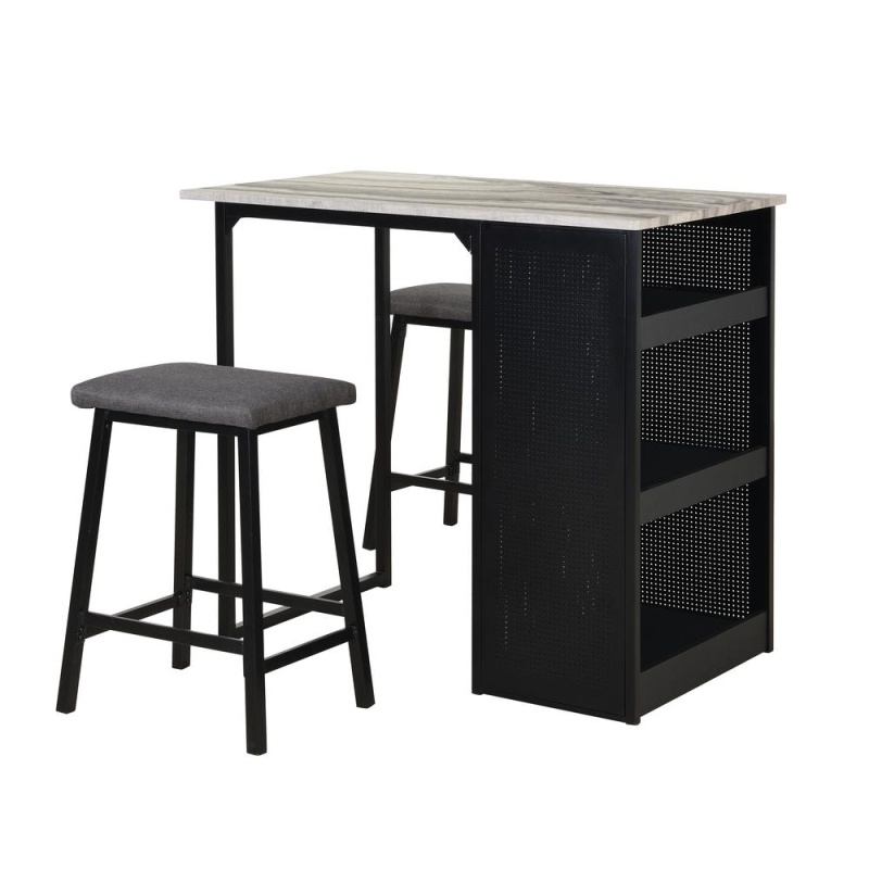 3Pc Counterheight Dining Set With Table And 2 Stools