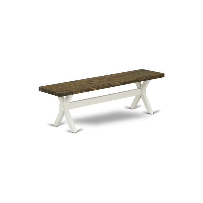 Mid Century Modern Dining Bench With Solid Wood Seat