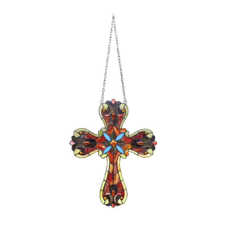 Chloe Lighting Adela Victorian Tiffany-Style Stained Glass Window Panel 20" Tall