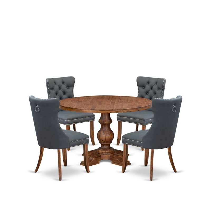 5-Piece Mid-Century Dining Table and Chairs