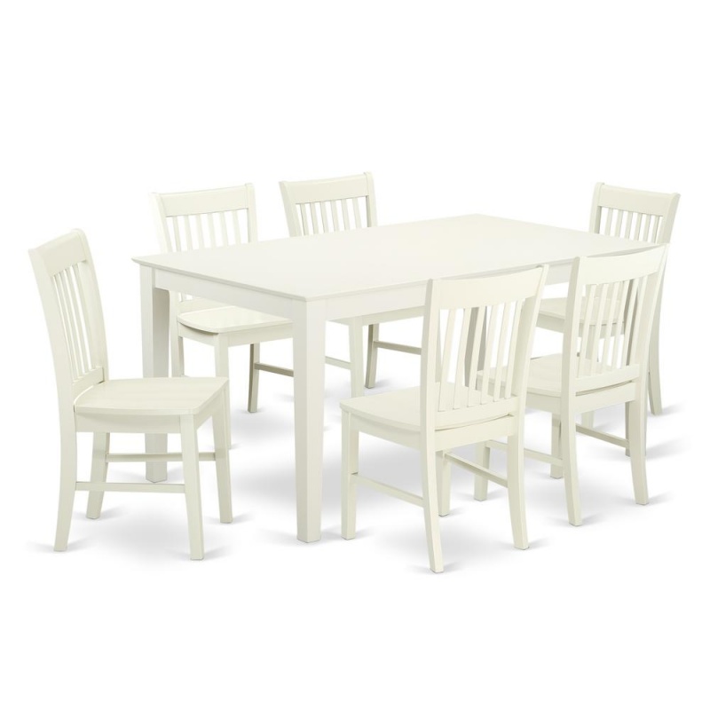 Dining Room Set Linen White, Cano7-Lwh-w