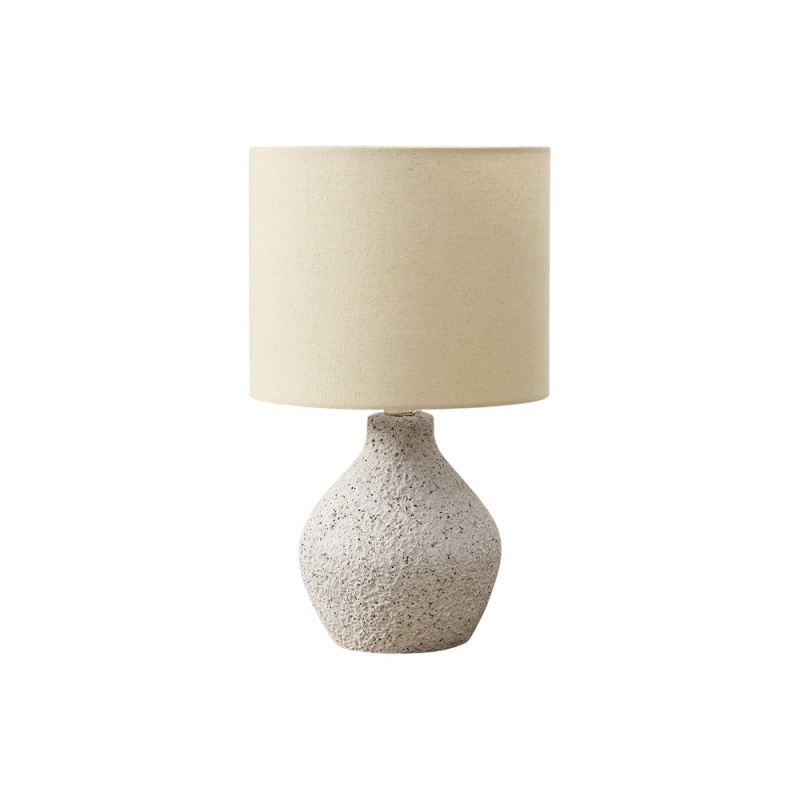 Beige Resin Table Lamp, 16"H