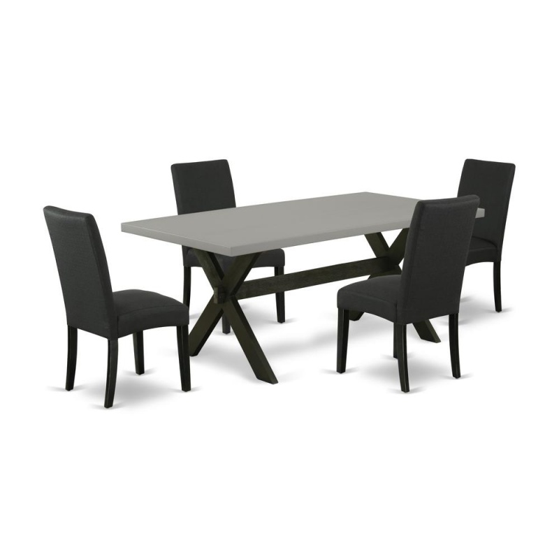 East West Furniture 5-Piece Dinette Set - 4 Parson Dining Chairs And ...