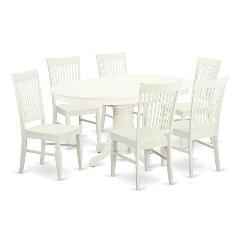 Dining Room Set Linen White, Avwe7-Lwh-w
