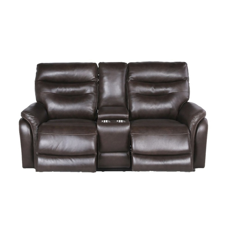 Fortuna Power Recliner Console Loveseat – Dark Brown