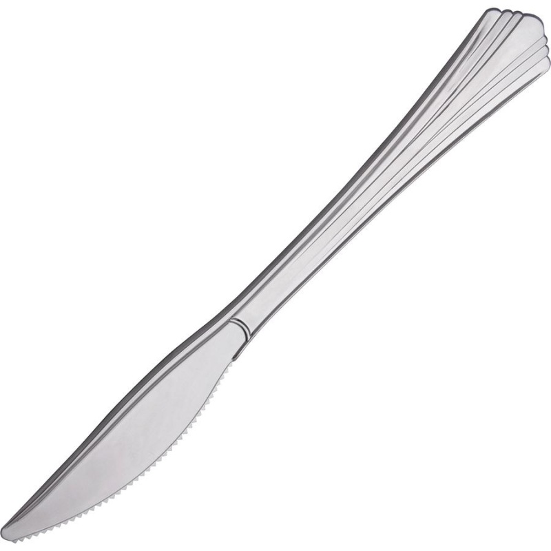 Reflections Plastic Knife - 15 / Pack - 15/Carton - Knife - 1 X Knife - Breakroom - Disposable - Silver