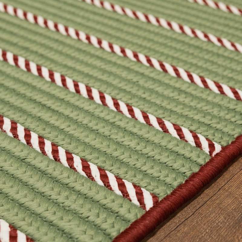 Naughty Elf Stripe Christmas Rug - Green 22" X 34"