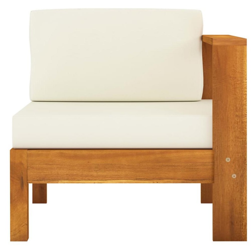 Vidaxl 6 Piece Garden Lounge Set With Cream White Cushions Acacia Wood 7935