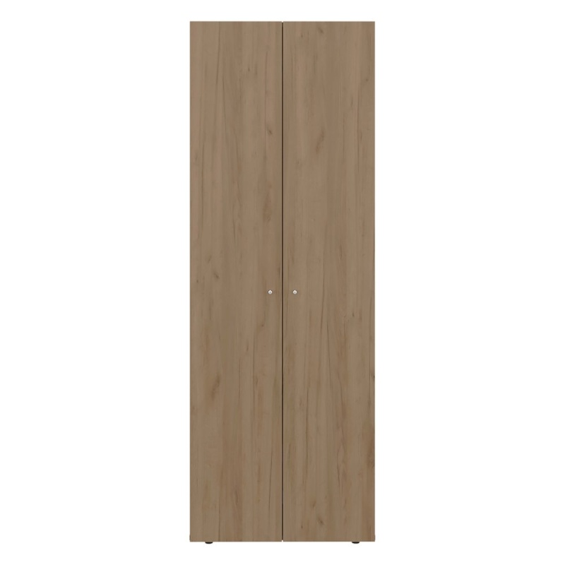 Ghent Armoire, 2 Doors, 4 Shelves, Natural Oak / White