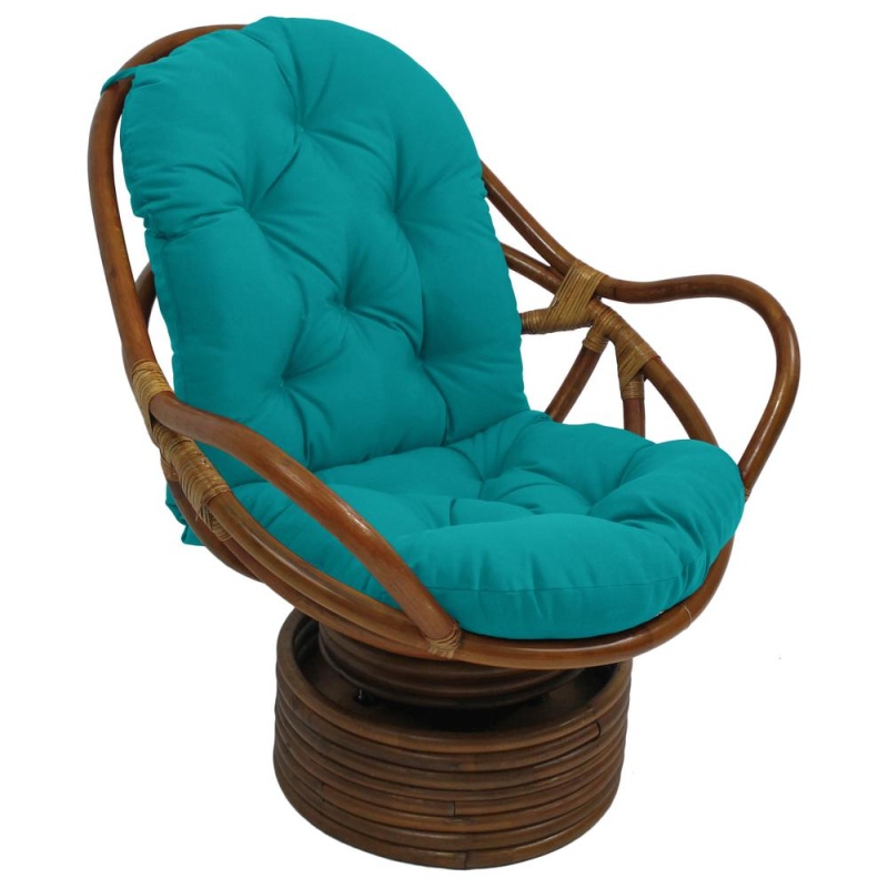 48-Inch By 24-Inch Solid Outdoor Spun Polyester Swivel Rocker Cushion
