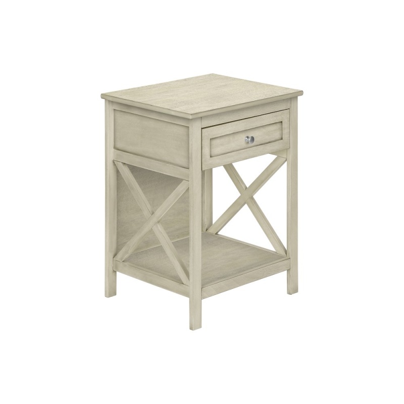 Transitional Accent Table in White