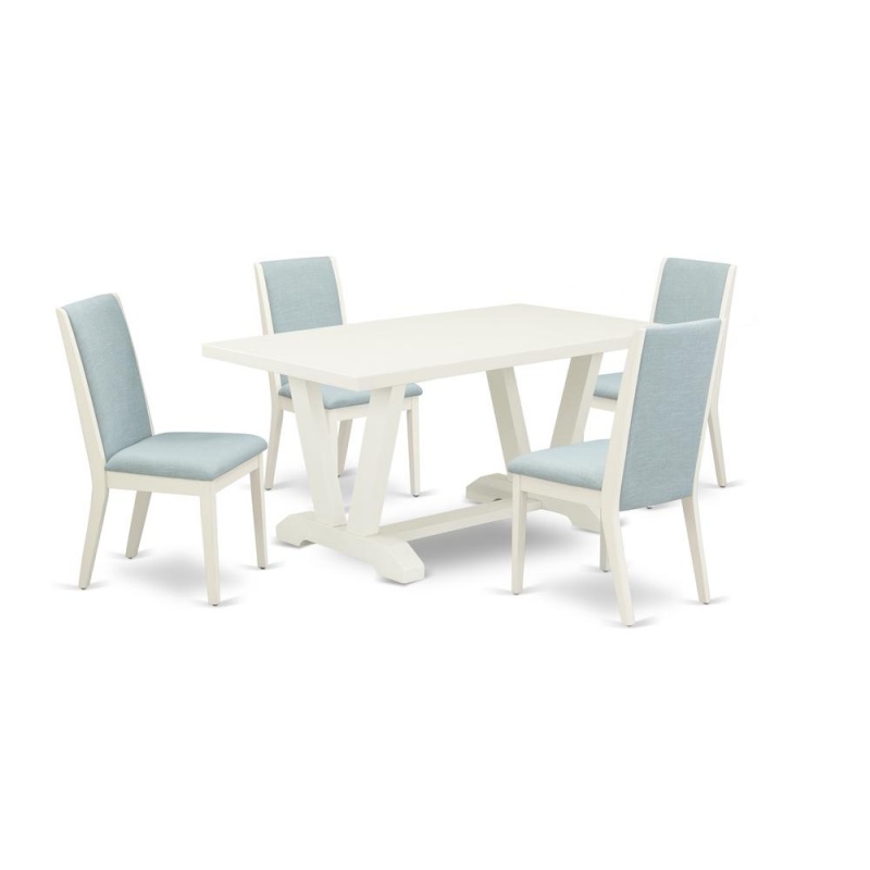 5-Piece Kitchen Table Set with 4 Parson Chairs