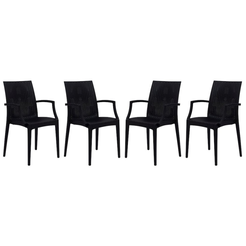 Weave Mace Indoor/Outdoor Chair (With Arms), Set Of 4