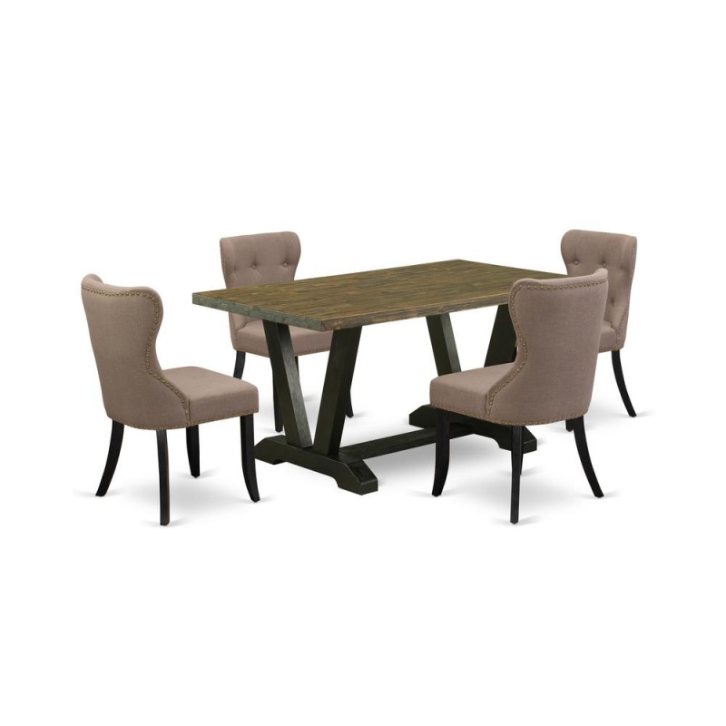 East West Furniture 5-Pc Dining Table Set