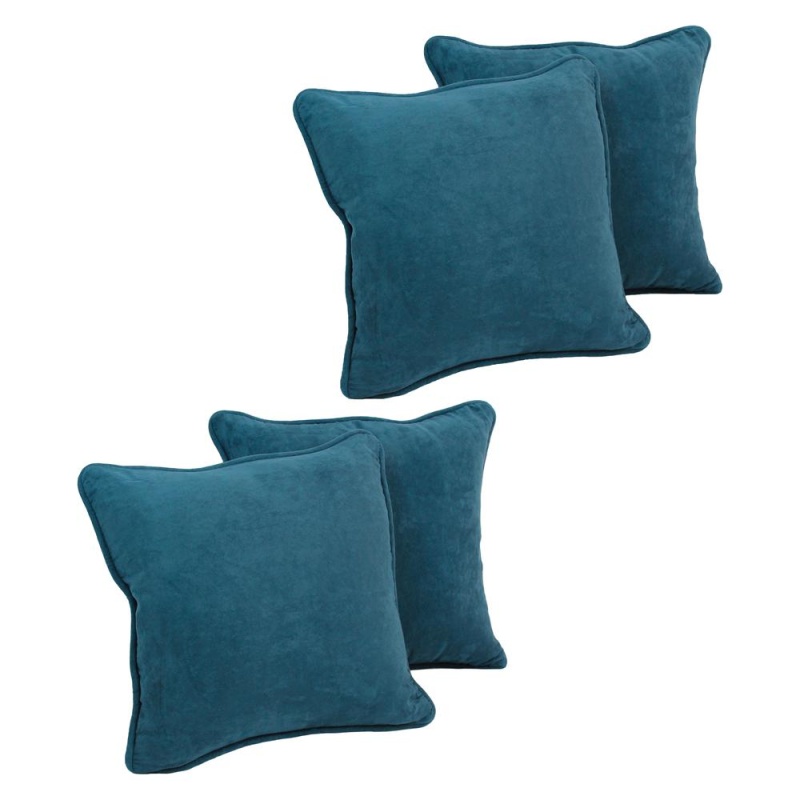 18-Inch Double-Corded Solid Microsuede Square Throw Pillows With Inserts (Set Of 4) 9810-Cd-S4-Ms-Tl