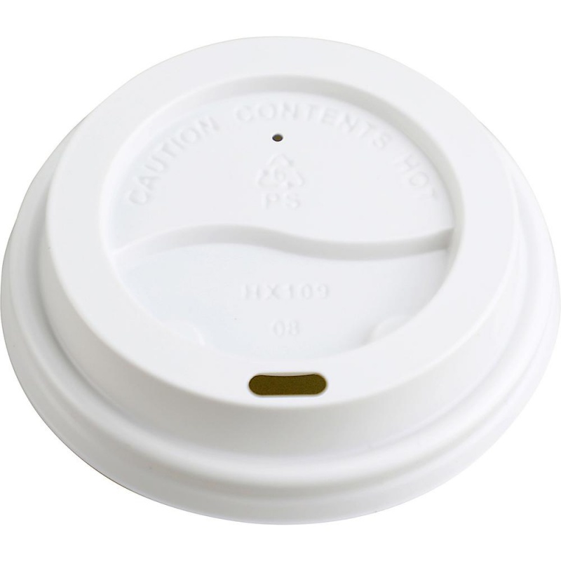 Genuine Joe Raised Siphole Hot Cup Lids - Round - 20 / Carton - White
